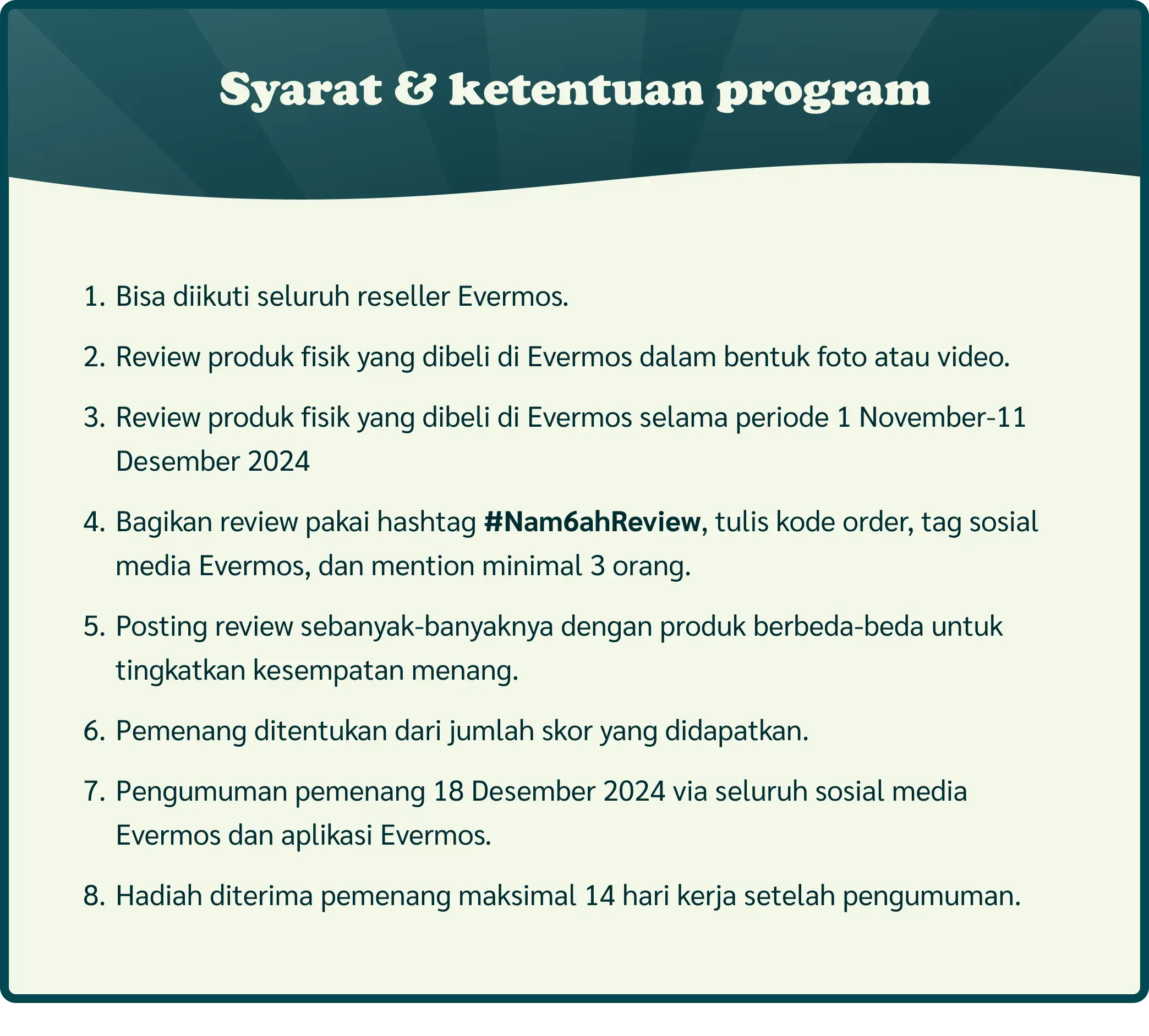 Giveaway Nam6ah Review