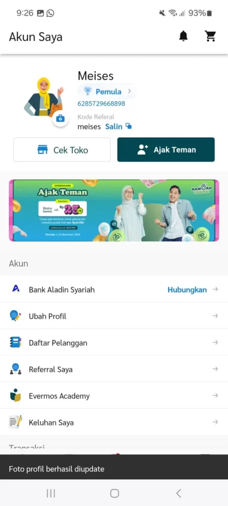 Lengkapi Informasi Akunmu dengan Update Profil di Evermos!