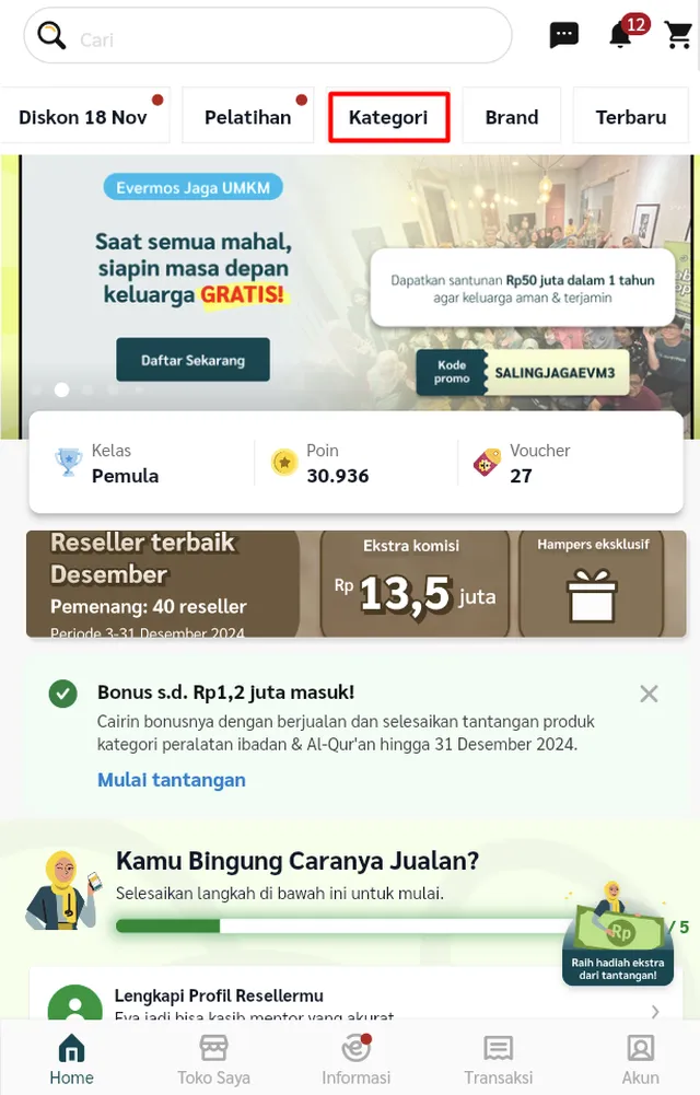 Cara Melihat Kategori Produk di Evermos 1 Cara Melihat Kategori Produk di Evermos