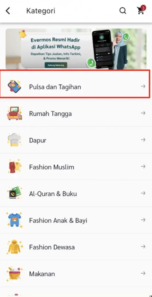 Tutorial Checkout Produk Digital Pulsa di Evermos
