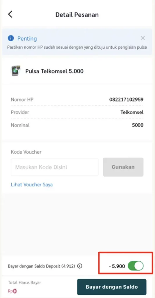 Tutorial Checkout Produk Digital Pulsa di Evermos