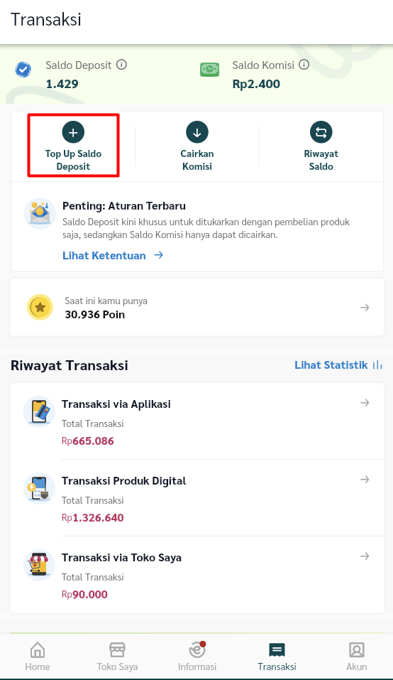 Jangan Lupa Top Up Saldo Deposit Agar Jualan Lancar! 